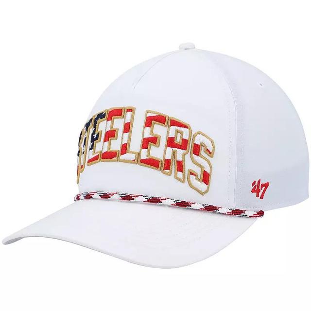 Mens 47 Pittsburgh Steelers Hitch Stars and Stripes Trucker Adjustable Hat Product Image