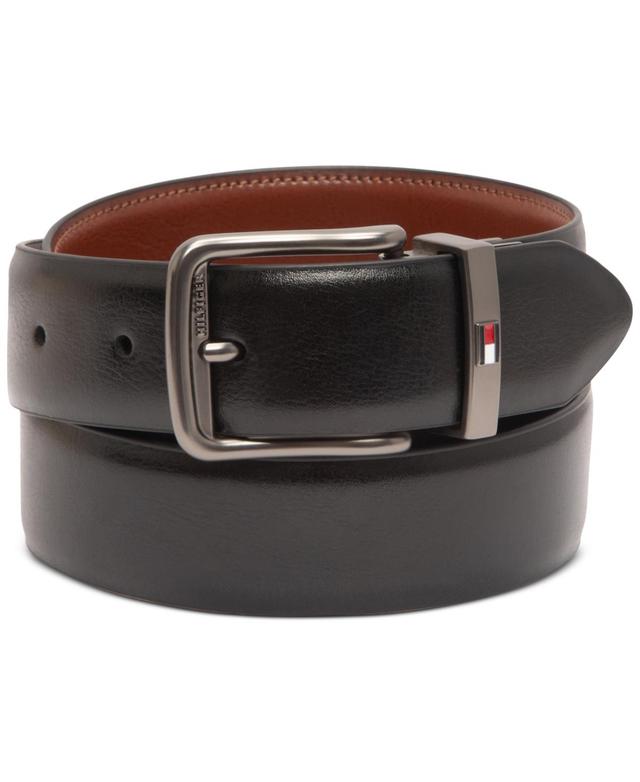 Tommy Hilfiger Men's Stretch Leather Reversible Belt, Black, Large Product Image