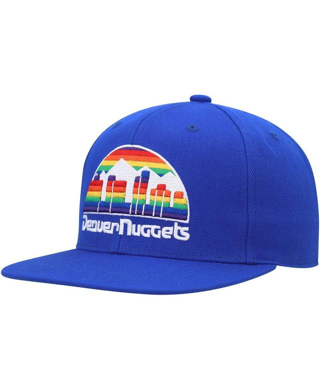 Mens Mitchell & Ness Royal Denver Nuggets Hardwood Classics Mvp Team Ground 2.0 Fitted Hat Product Image