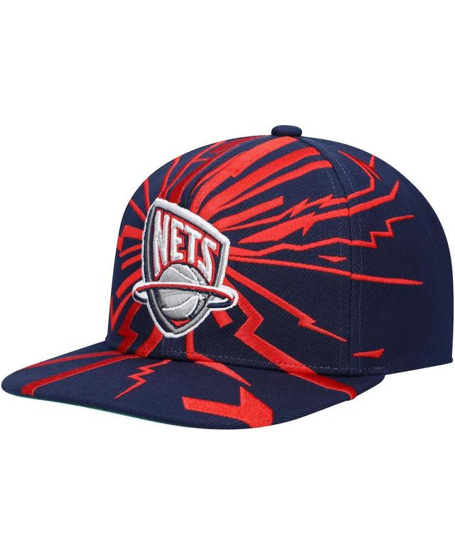 Mens Mitchell & Ness Navy New Jersey Nets Hardwood Classics Earthquake Snapback Hat Product Image