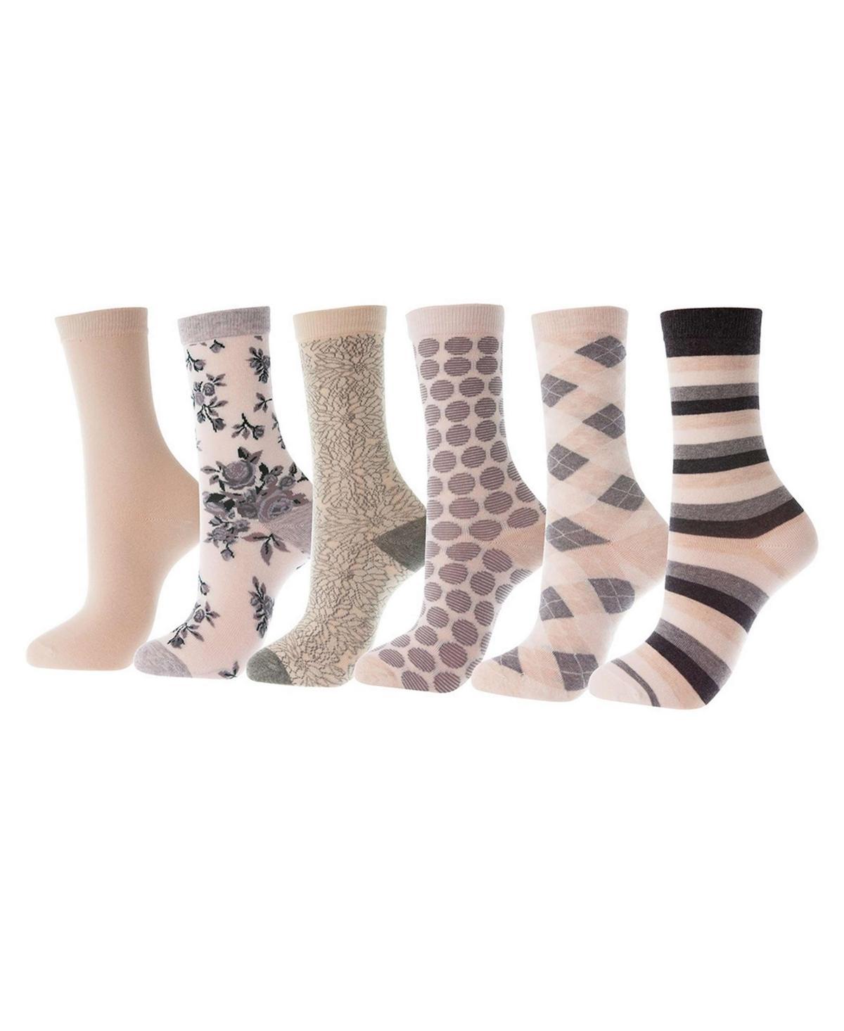 Womens Dress Crew Socks 6 Pack Product Image