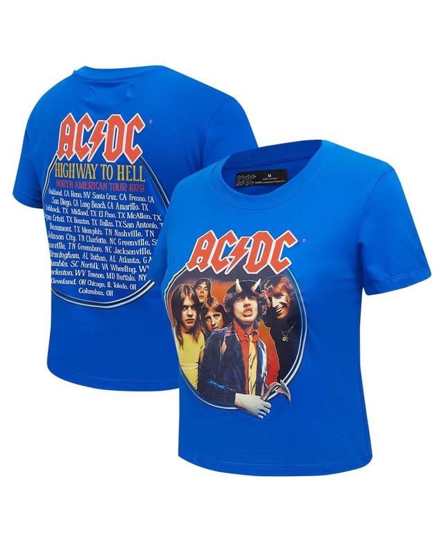 Freeze Max Womens Royal Ac/Dc Highway to Tour 1979 Baby Doll Cropped T-Shirt Product Image