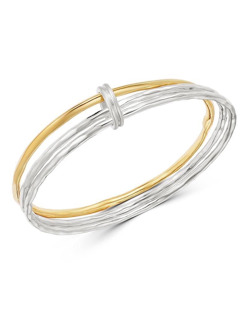 Ippolita Sterling Silver & 18K Yellow Gold Chimera Mixed-Texture Bangle Set Product Image