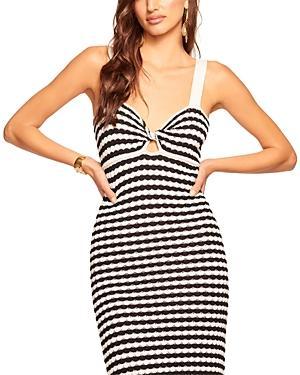 Womens Jessa Striped Cotton-Blend Midi-Dress Product Image