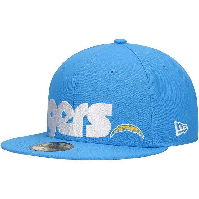 Mens New Era Powder Blue Los Angeles Chargers Checkered Undervisor 59FIFTY Fitted Hat Product Image