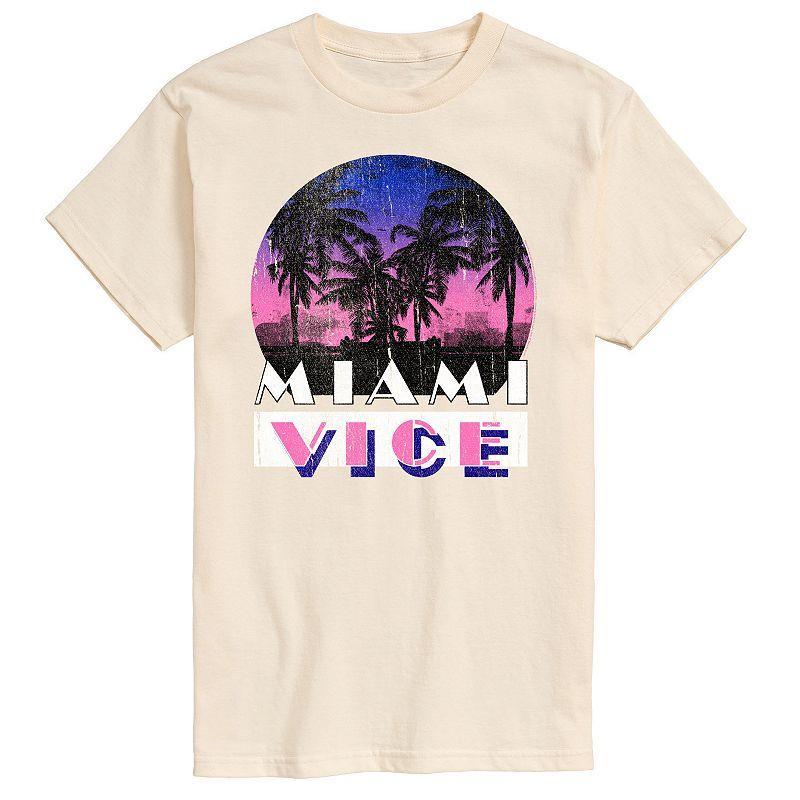 Big & Tall Miami Vice Vice Life Graphic Tee, Mens Athletic Grey Product Image