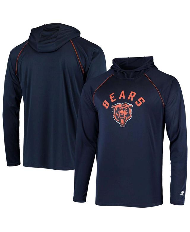 Mens Navy Chicago Bears Raglan Long Sleeve Hoodie T-shirt Product Image