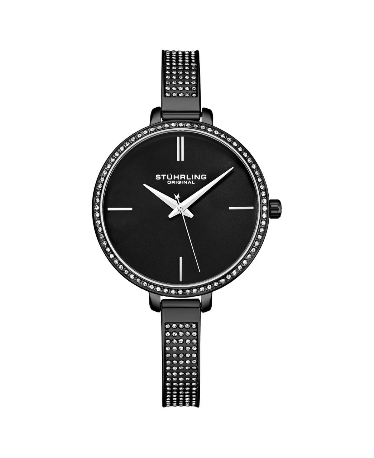 Stuhrling Womens Black Mesh Stainless Steel Bracelet Watch 36mm Product Image