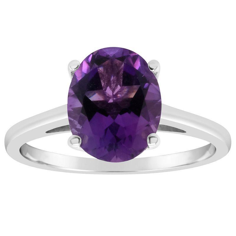 Alyson Layne 14k Gold Oval Amethyst Solitaire Ring, Womens Product Image