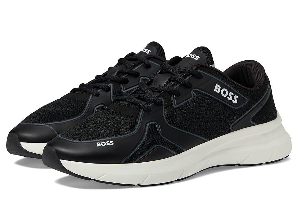 BOSS Owen Running Style Mix Materal Sneakers Midnight) Men's Shoes Product Image