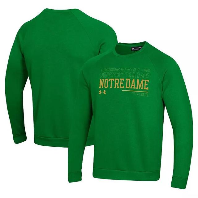 Mens Under Armour Notre Dame Fighting Irish 2024/25 Sideline Wordmark Rival Raglan Pullover Sweatshirt Product Image