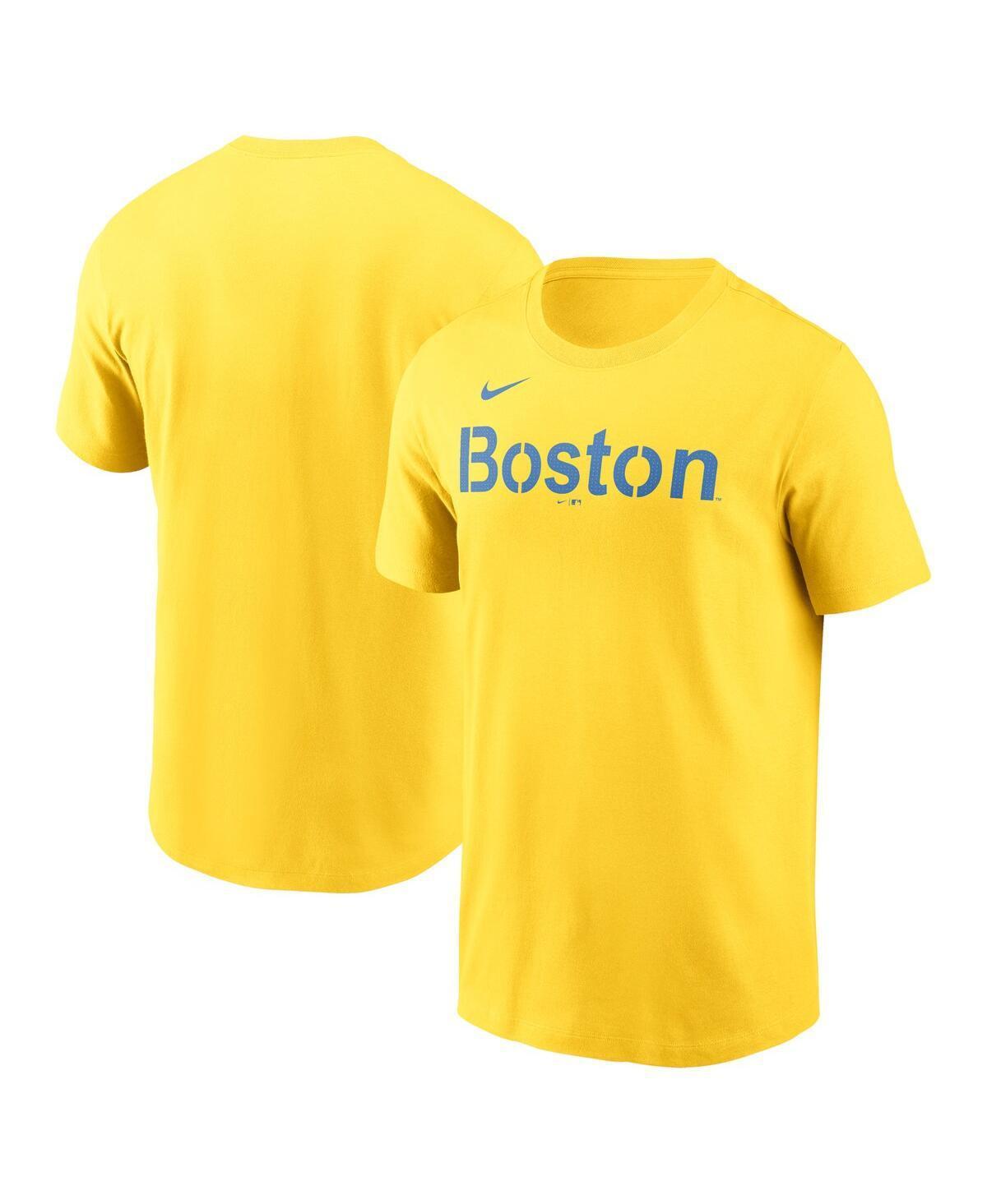 Nike Mens Gold Boston Red Sox City Connect Wordmark T-Shirt Product Image