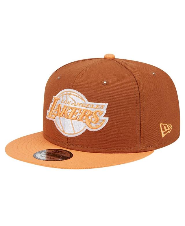 New Era Mens Brown/Orange Los Angeles Lakers 2-Tone Color Pack 9Fifty Snapback Hat Product Image