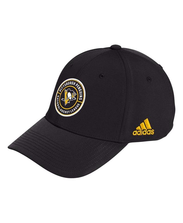 Mens adidas Black Pittsburgh Penguins Circle Logo Flex Hat Product Image