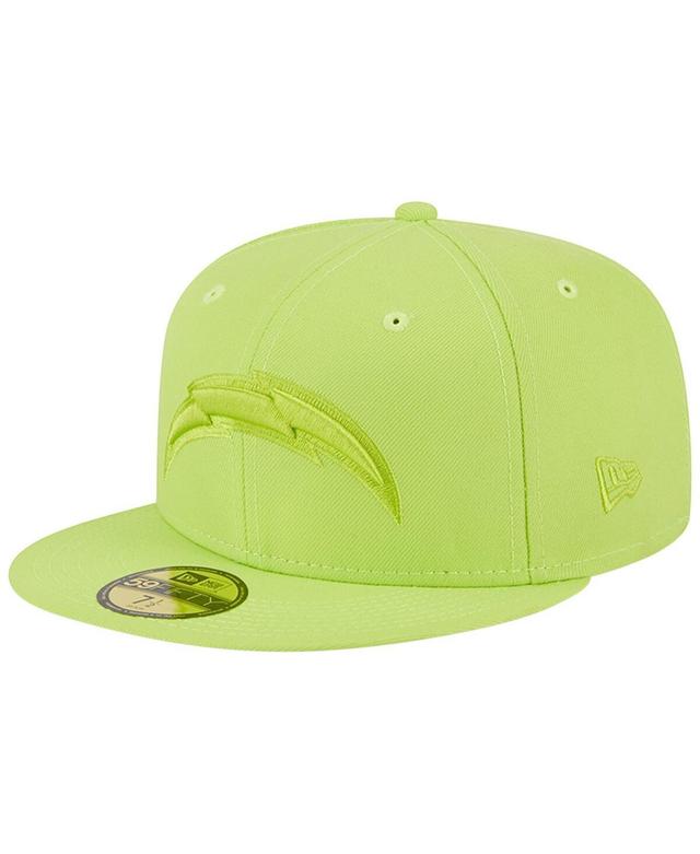 Mens New Era Neon Green Los Angeles Chargers Color Pack Brights 59FIFTY Fitted Hat Product Image