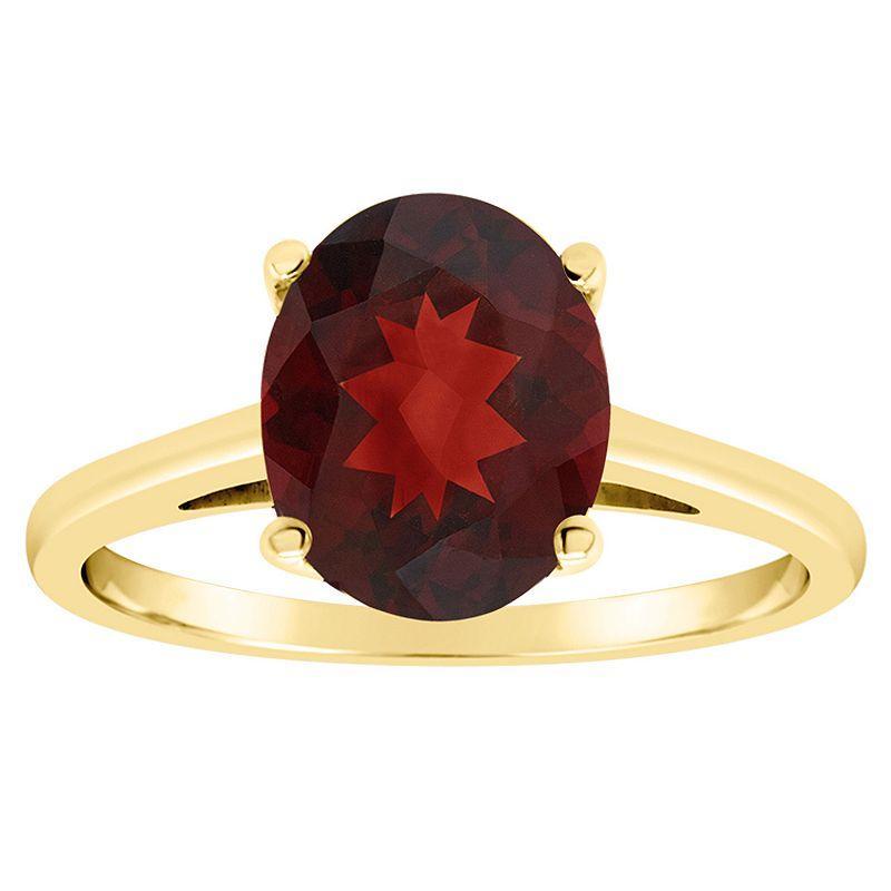 Alyson Layne 14k Gold Oval Garnet Solitaire Ring, Womens Product Image