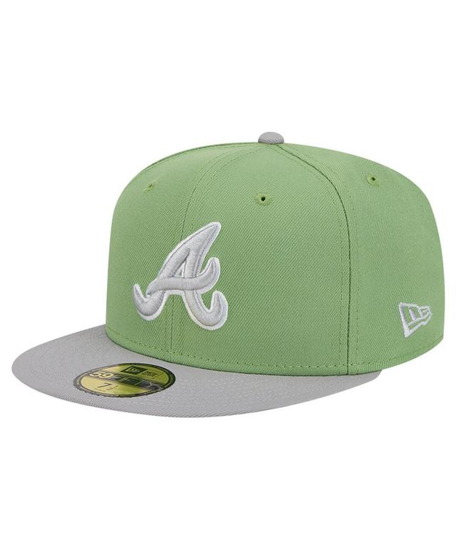 New Era Mens Green Atlanta Braves Two-Tone Color Pack 59FIFTY Fitted Hat - Green, Gray Product Image