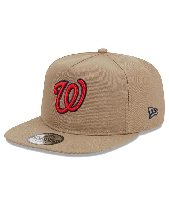 Mens New Era Khaki Washington Nationals Golfer Adjustable Hat Product Image