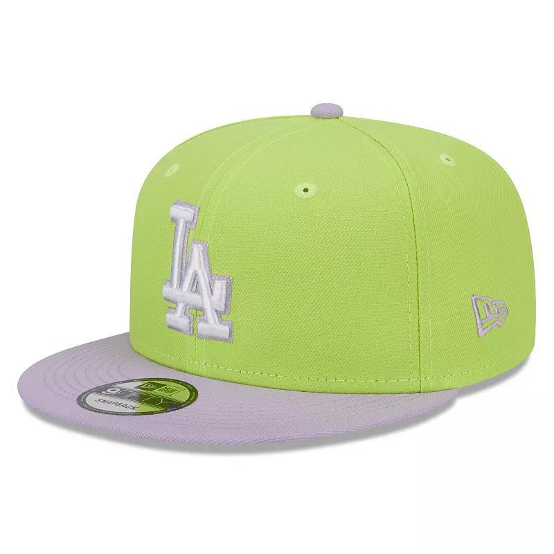 Mens New Era Neon Green/Purple Los Angeles Dodgers Spring Basic Two-Tone 9FIFTY Snapback Hat Product Image