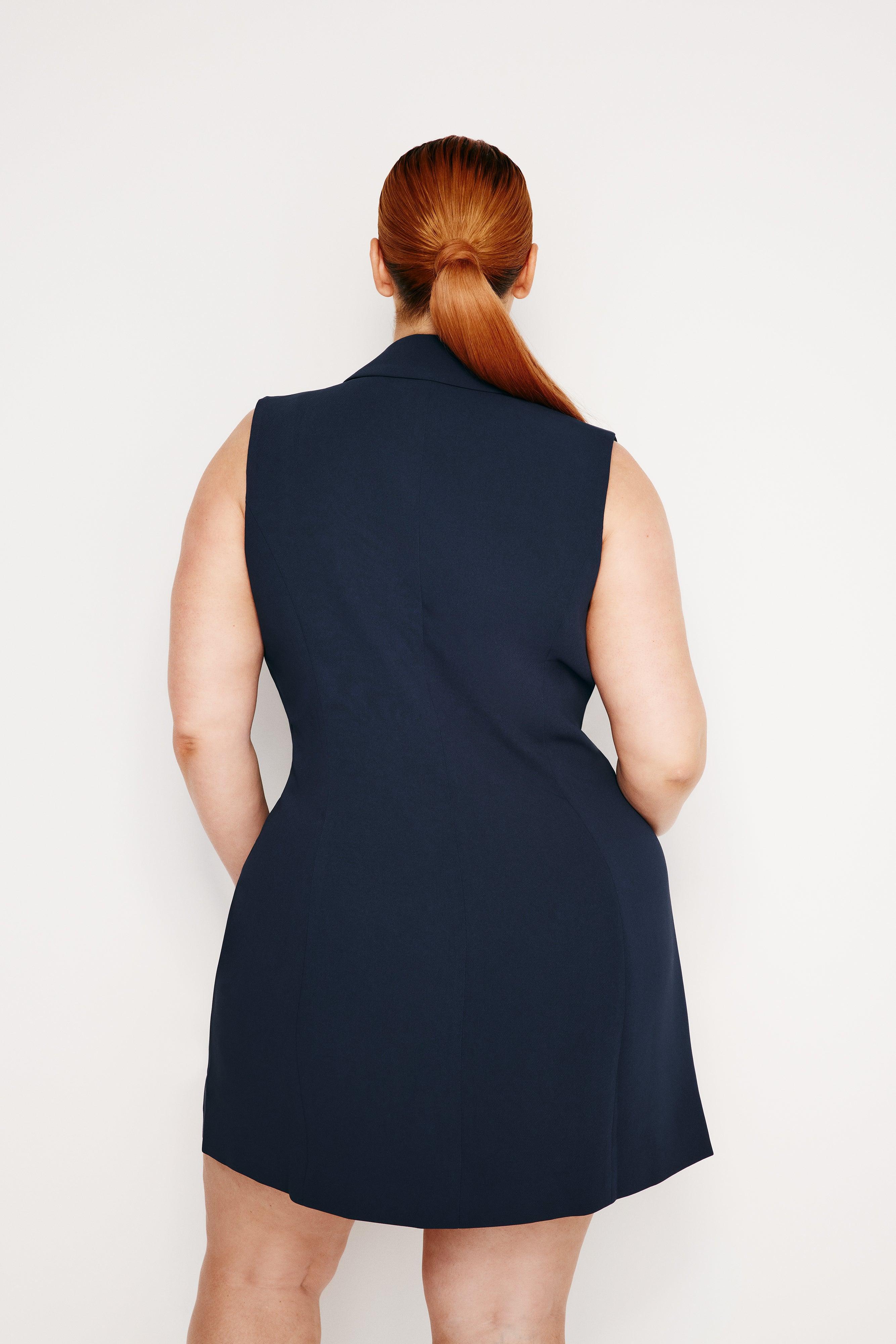 LUXE SUITING MINI DRESS | NEW NAVY002 Product Image