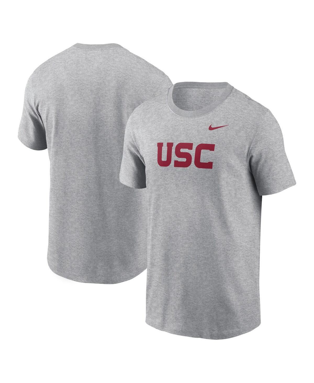 NIKE Men's Heather Gray Usc Trojans Primetime Evergreen Wordmark T-shirt In Grey Product Image