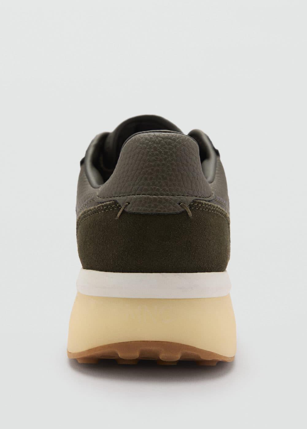 Mango Mens Leather Mixed Sneakers Product Image