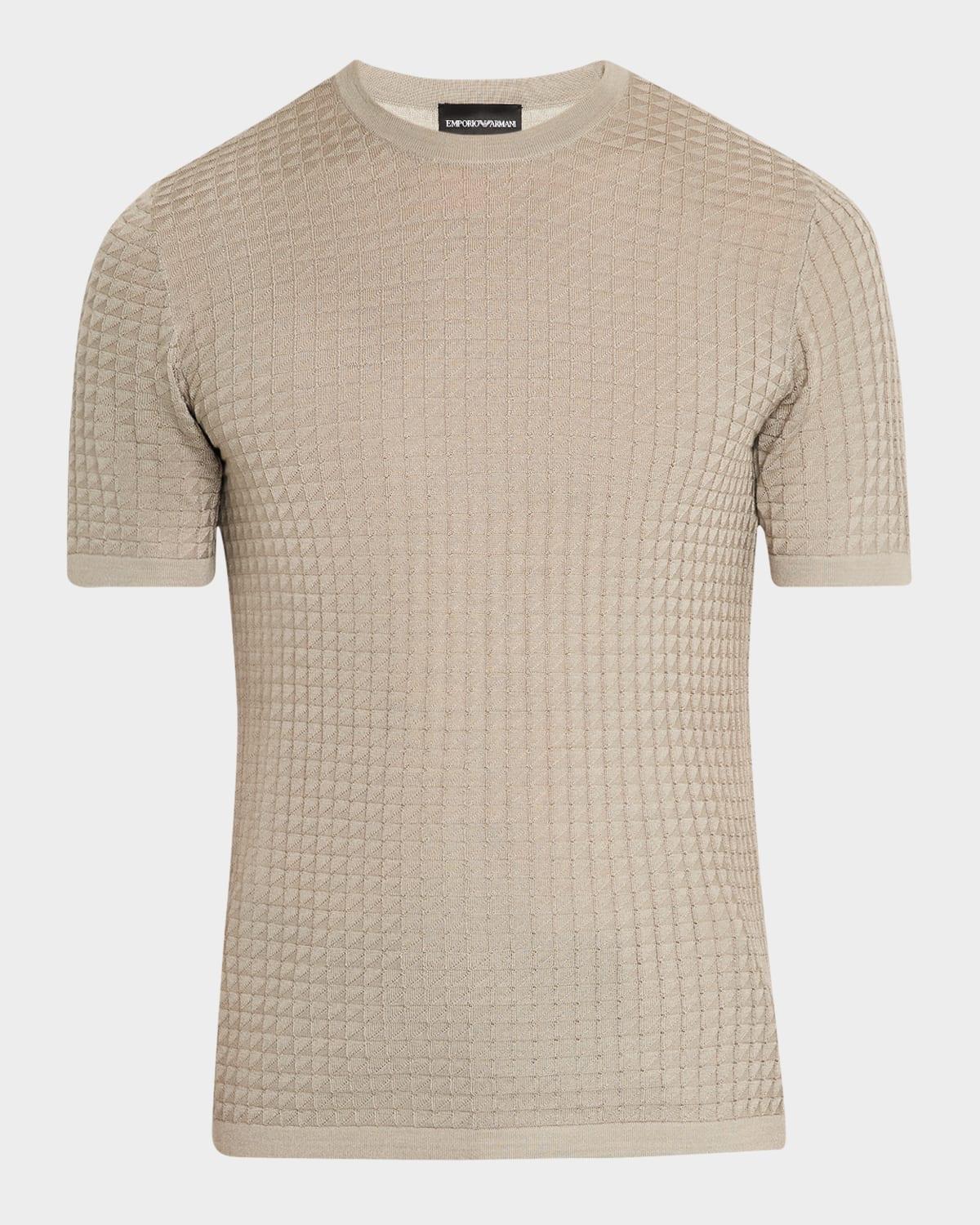 Men's Box-Pattern Crewneck T-Shirt Product Image