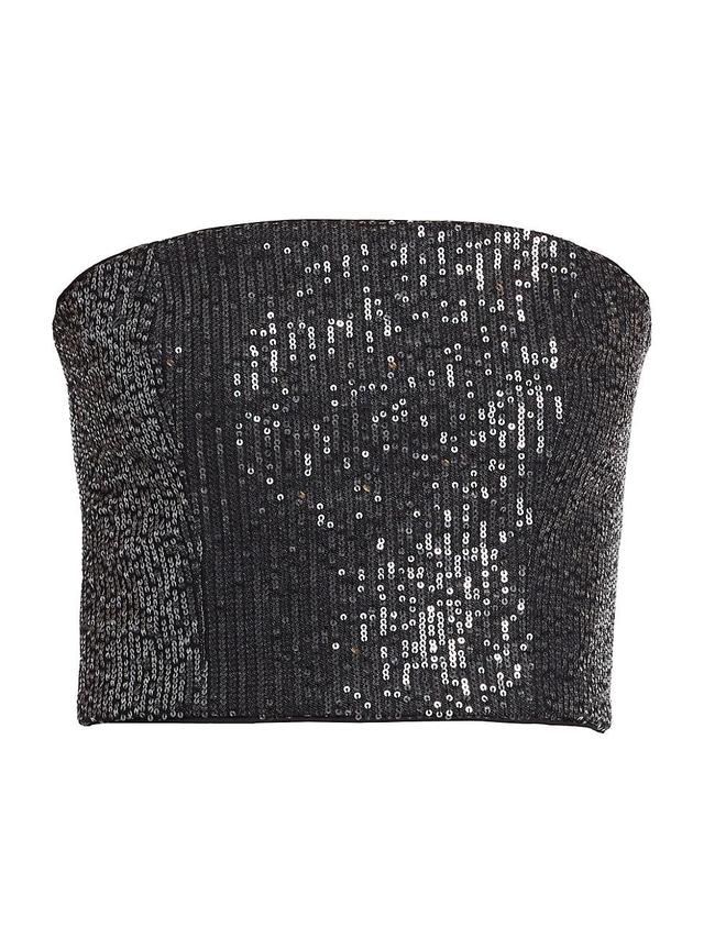 Womens Sequin Crop Top Product Image