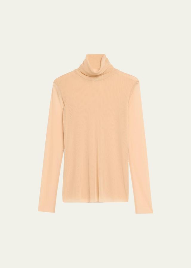 Womens Semi-Sheer Turtleneck Top Product Image