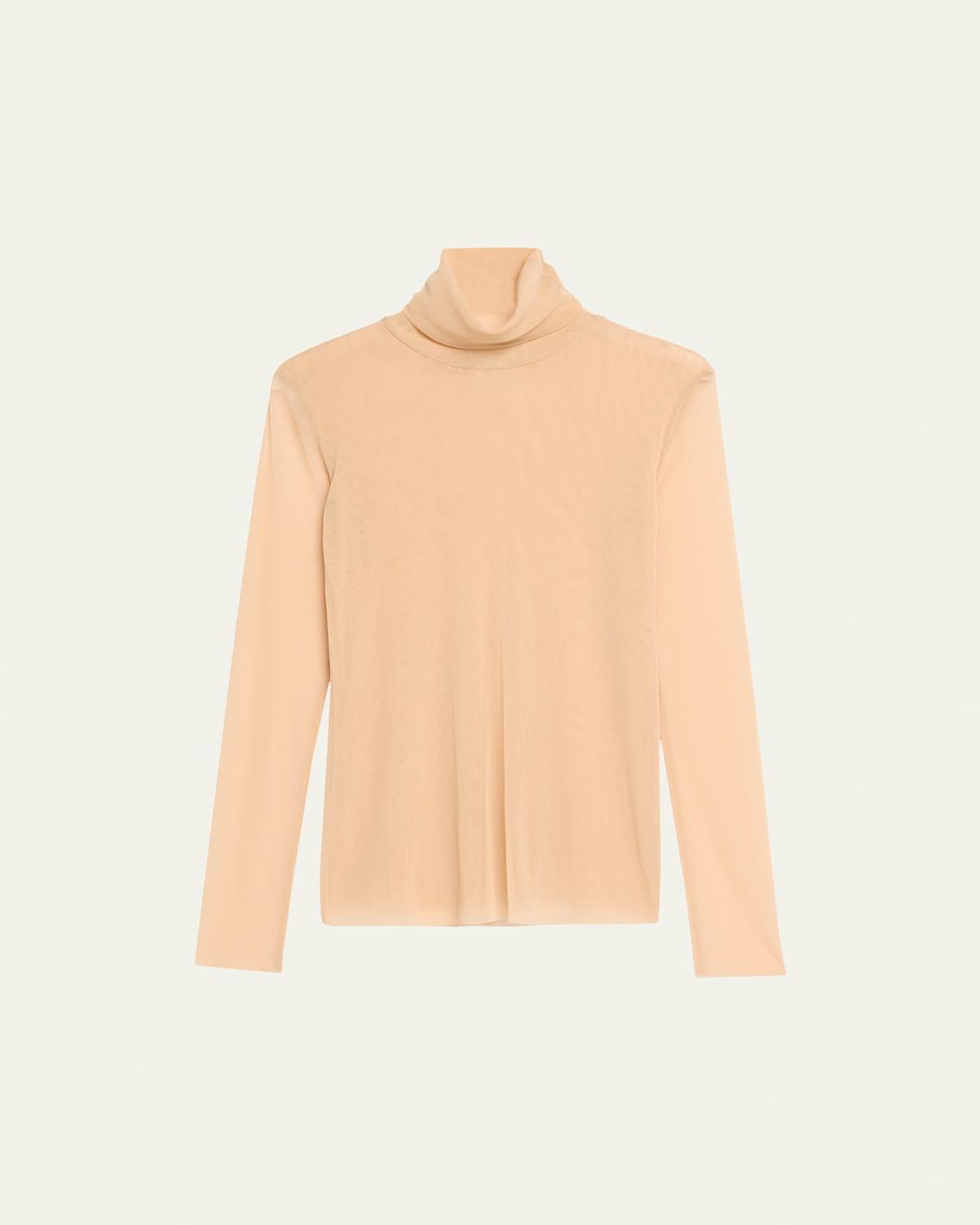 Womens Semi-Sheer Turtleneck Top Product Image