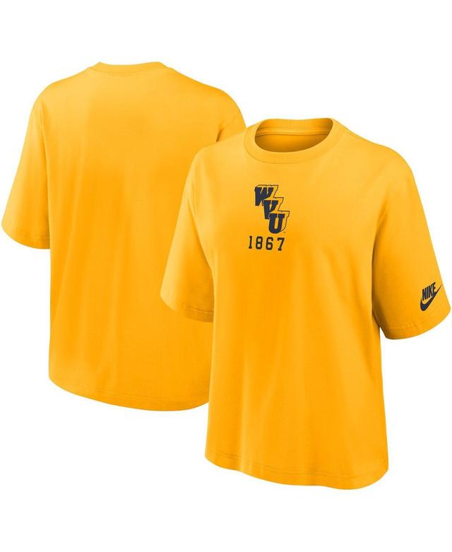 Nike Womens Gold West Virginia Mountaineers Boxy Legacy Established T-Shirt Product Image