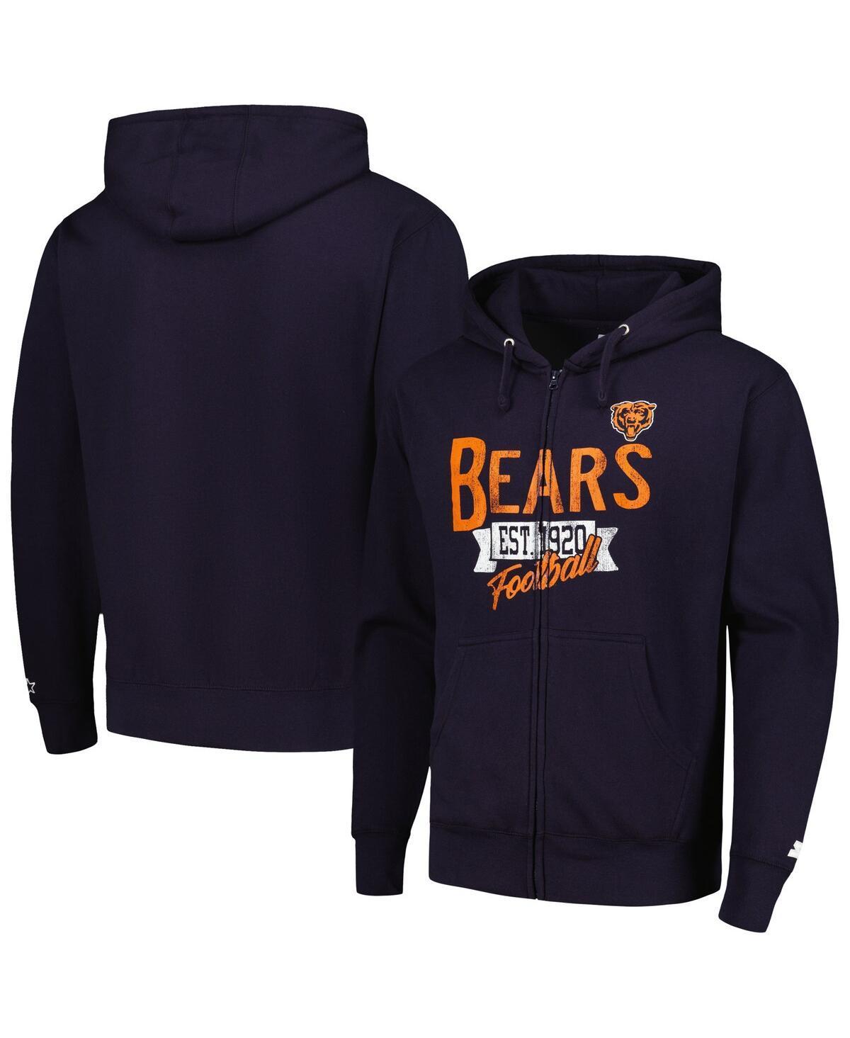 Mens Starter Chicago Bears Domestic Post Season Full-Zip Hoodie Blue Product Image