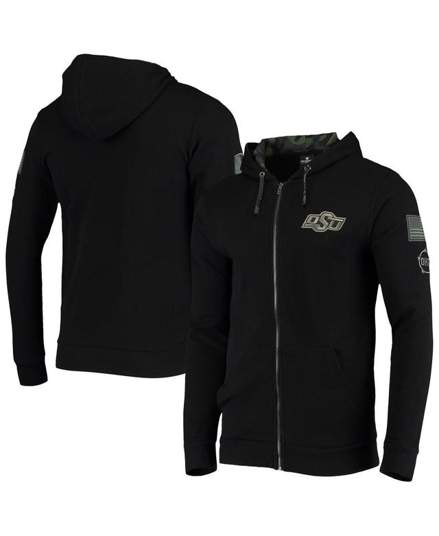 Mens Colosseum Black Oklahoma State Cowboys Oht Slim Fit Lightweight Waffle Full-Zip Hoodie Product Image