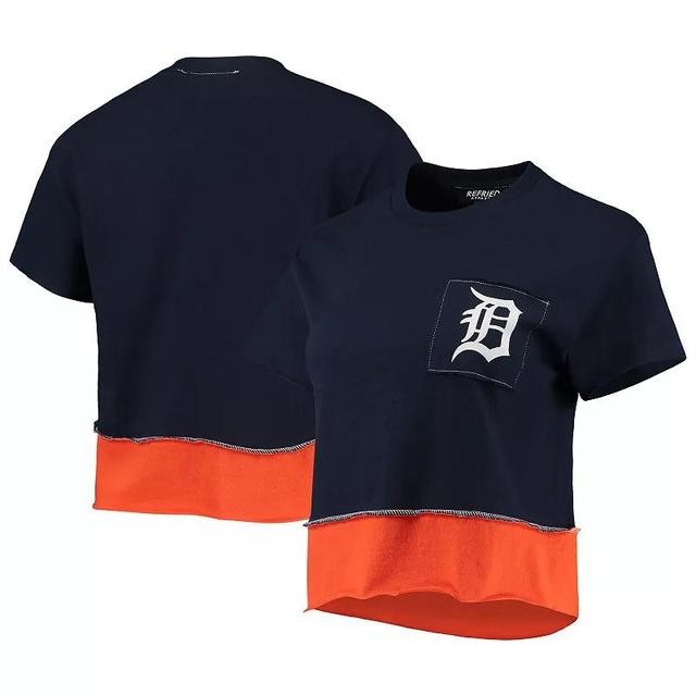 Womens Refried Apparel Detroit Tigers Cropped T-Shirt Blue Product Image