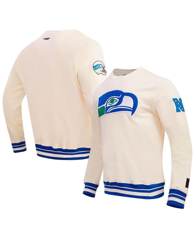 Mens Pro Standard Cream Seattle Seahawks Retro Classics Fleece Pullover Sweatshirt Product Image