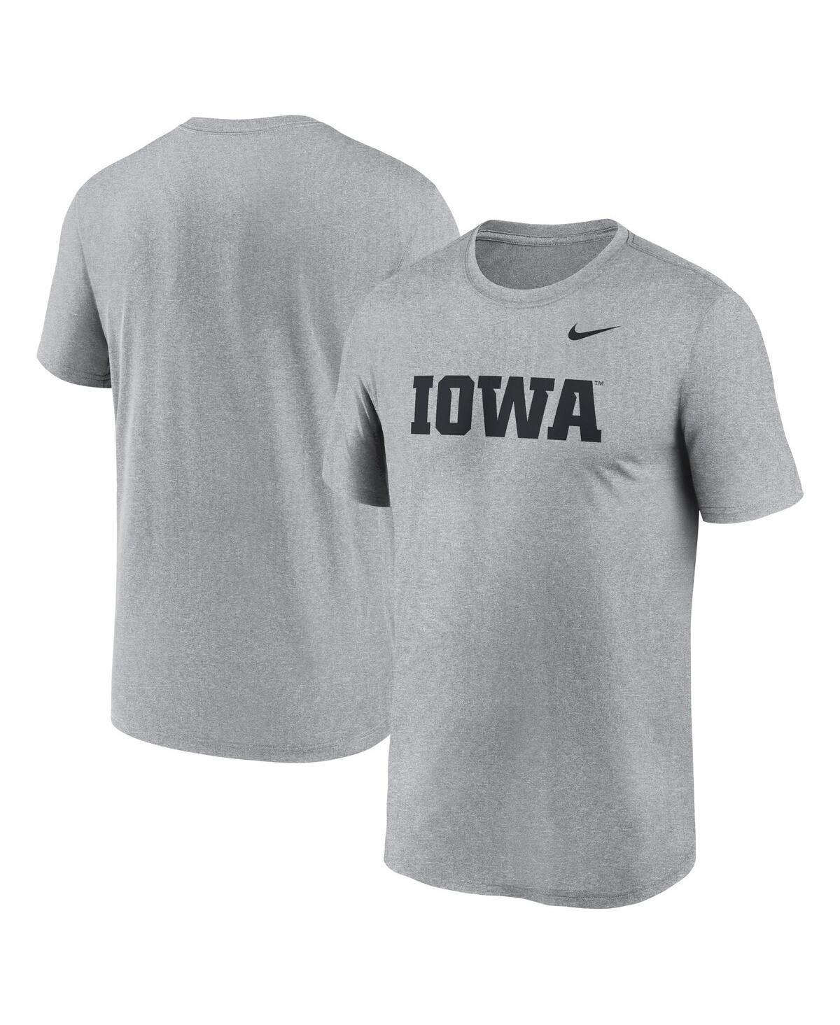 Nike Mens Heather Gray Iowa Hawkeyes Primetime Legend Wordmark T-Shirt Product Image