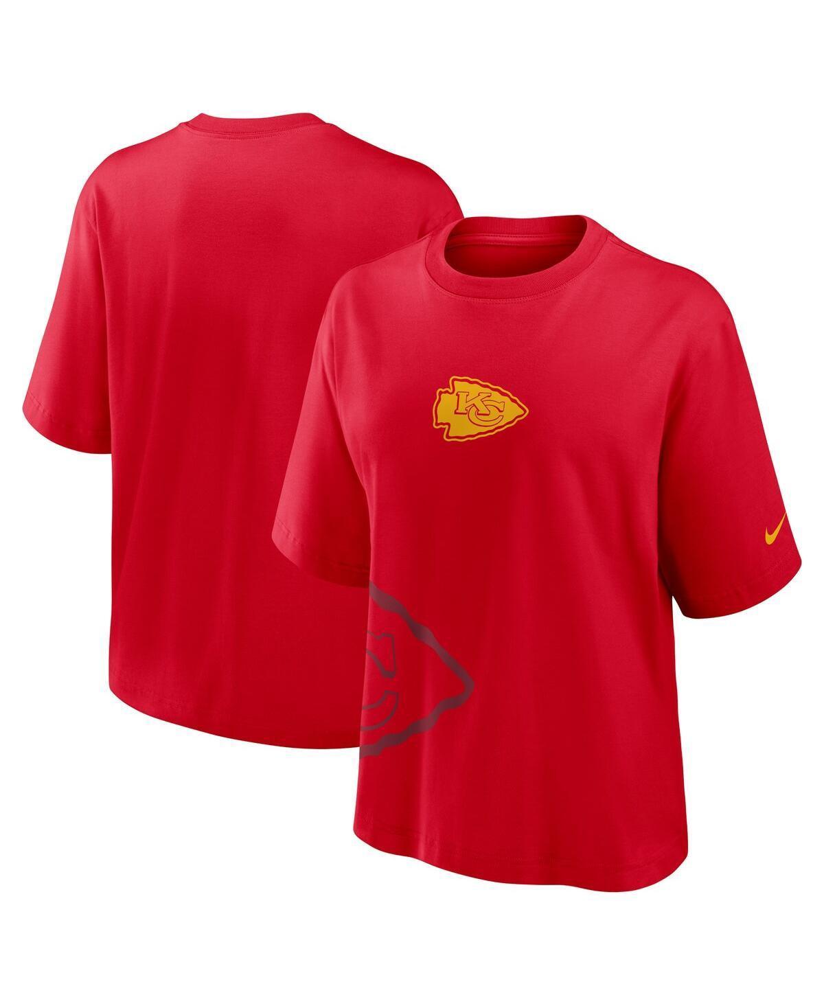 Nike Womens Red Kansas City Chiefs Boxy T-Shirt Product Image