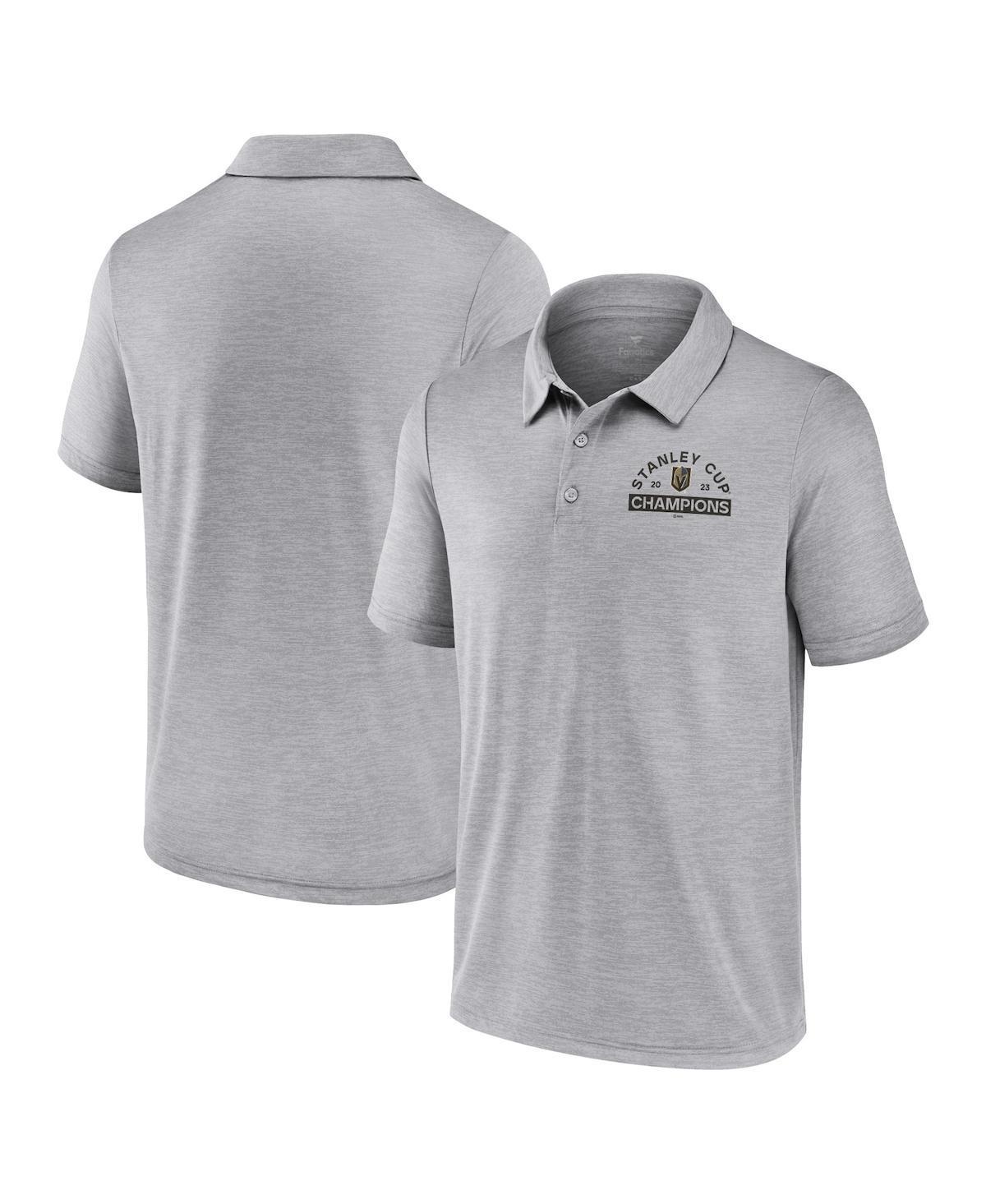 Mens Fanatics Heather Gray Vegas Golden Knights 2023 Stanley Cup Champions Polo Shirt Product Image