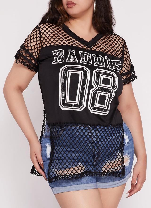 Womens Plus Size Fishnet Baddie 08 Top Product Image