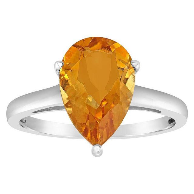 Alyson Layne 14k Gold Pear Cut Citrine Solitaire Ring, Womens Product Image