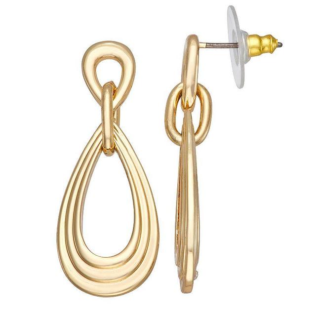 Napier Gold Tone Doorknocker Drop Earrings, Womens Product Image