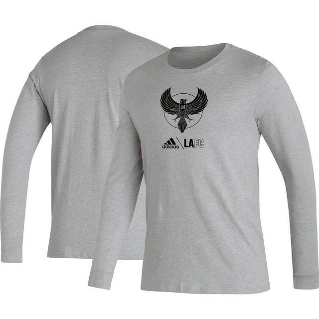 Mens adidas Heather Gray LAFC Icon Long Sleeve T-Shirt Product Image