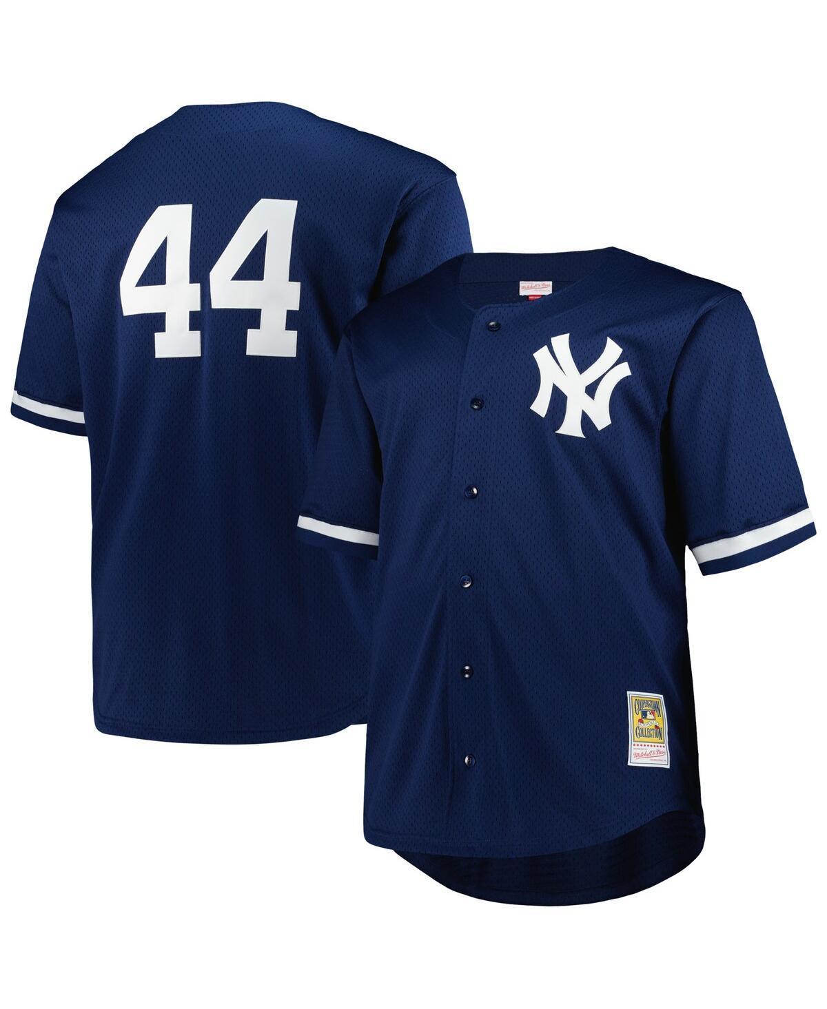 Mens Mitchell & Ness Reggie Jackson New York Yankees Big & Tall Cooperstown Collection Mesh Batting Practice Jersey Blue Product Image