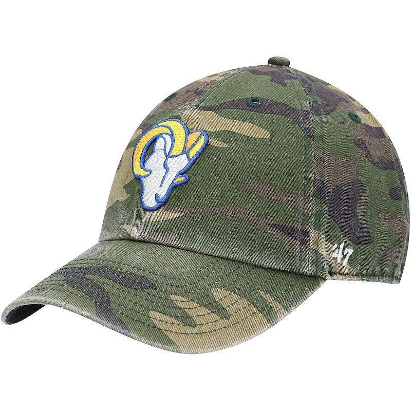 Mens 47 Camo Los Angeles Rams Woodland Clean Up Adjustable Hat Product Image