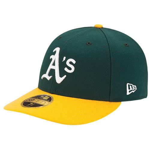 Mens New Era /Yellow Oakland Athletics Home Authentic Collection On-Field Low Profile 59FIFTY Fitted Hat Product Image