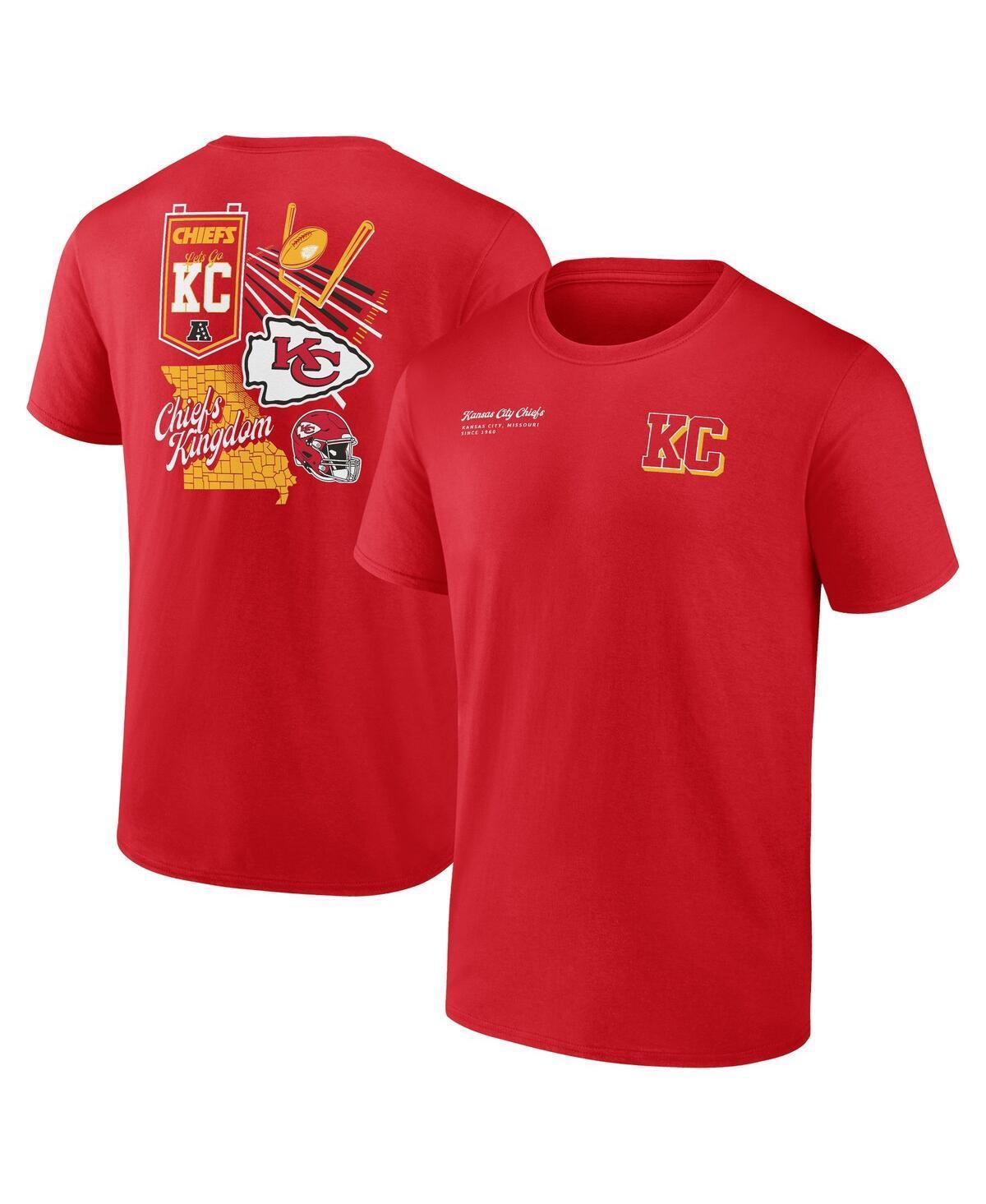 Fanatics Mens Red Kansas City Chiefs Split Zone T-Shirt Product Image