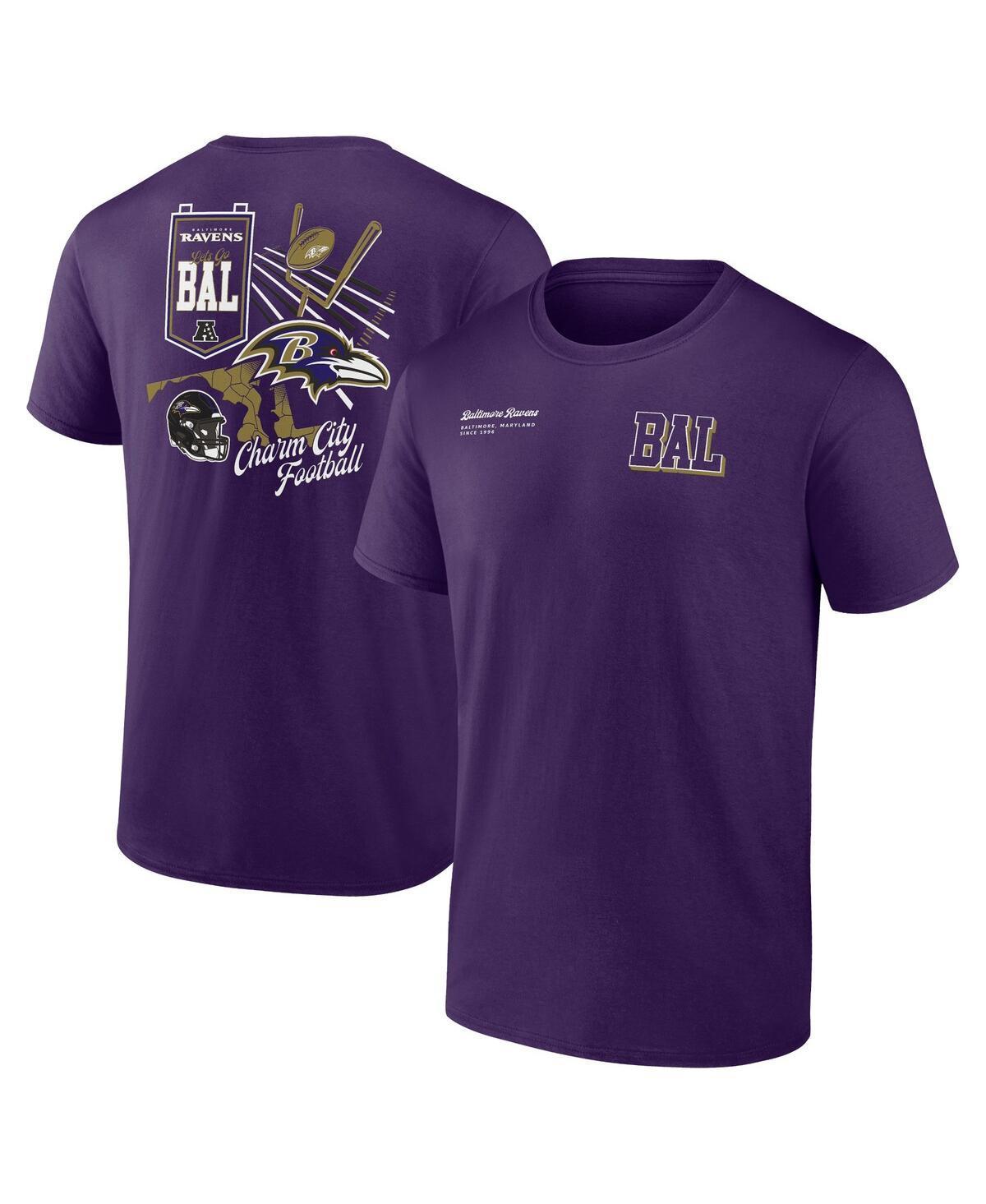 Fanatics Mens Purple Baltimore Ravens Split Zone T-Shirt Product Image