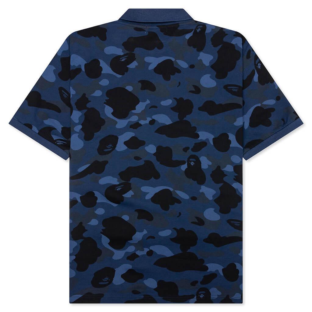 Color Camo Large Ape Head Relaxed Fit Polo Shirt - Navy Male Product Image