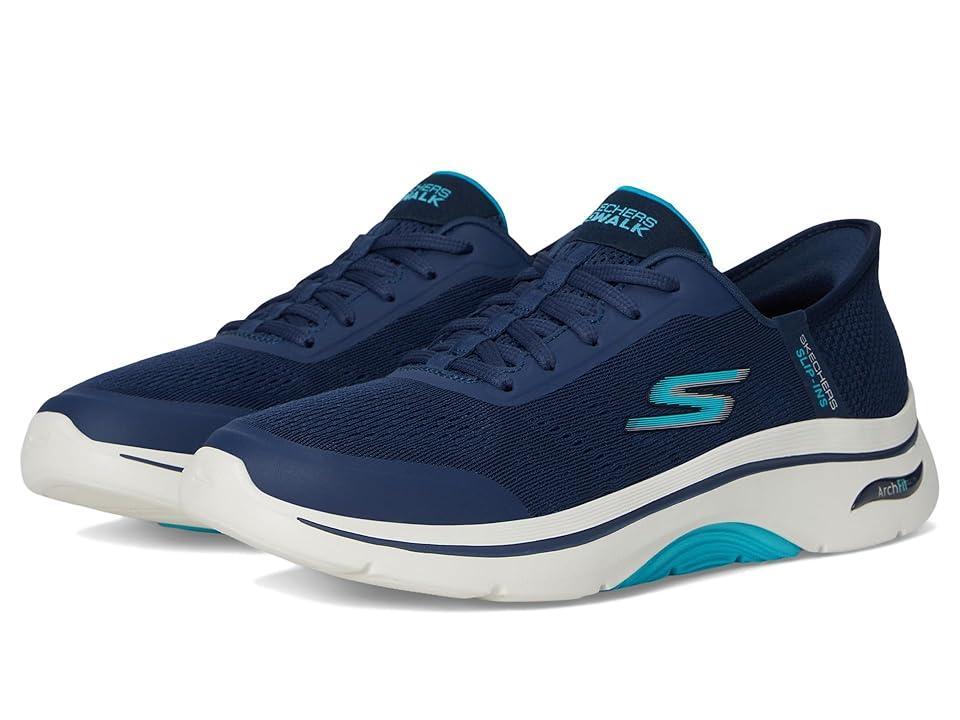 SKECHERS Performance Go Walk Arch Fit 2.0 Valencia Hands Free Slip-Ins (Navy/Aqua) Women's Shoes Product Image