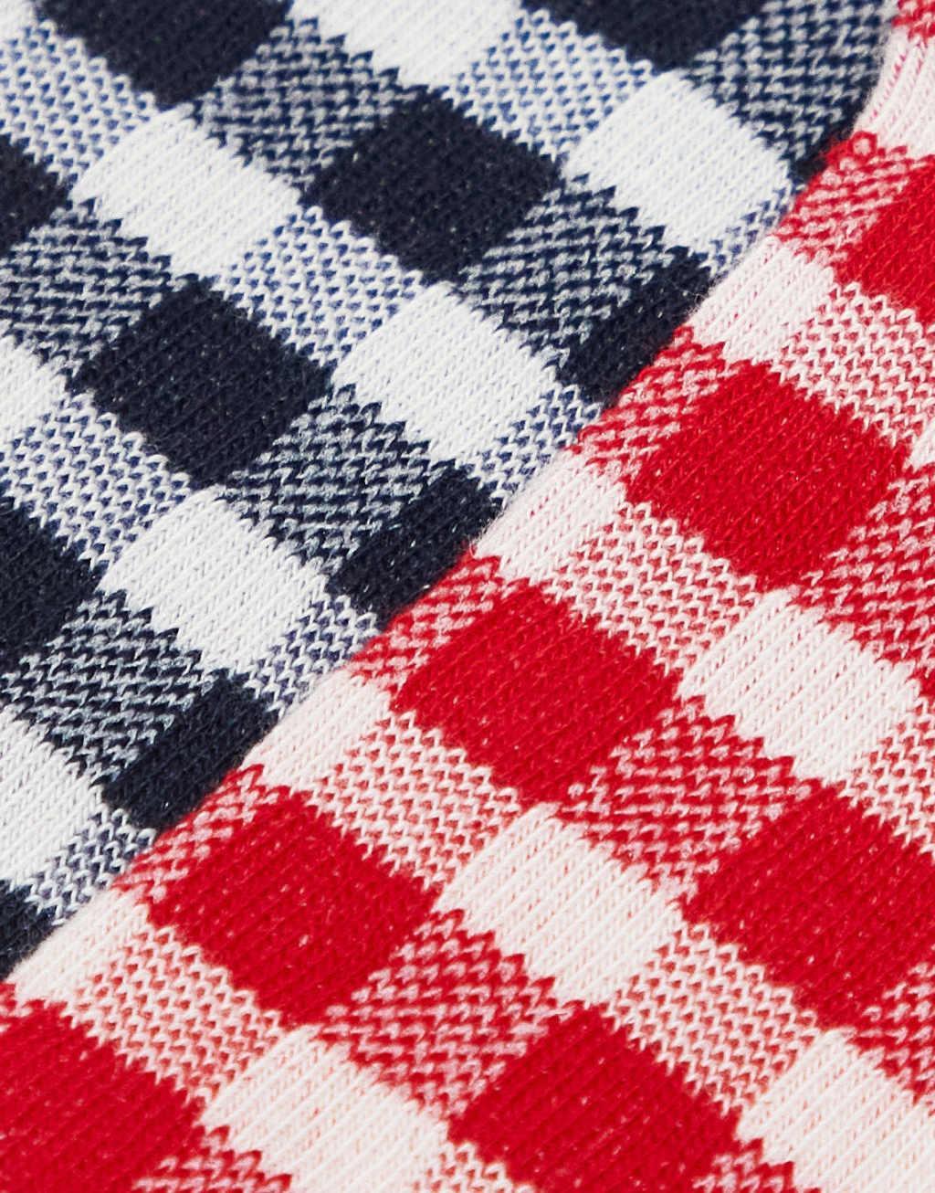 Cotton On crew socks 2 pack in red blue gingham Product Image